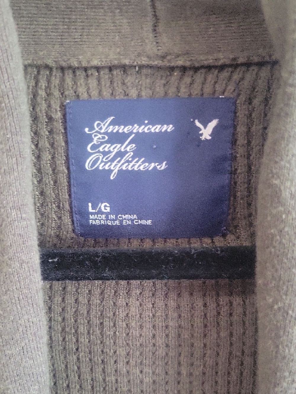 A "Casual Moment" LG -American Eagle Outfitters Olive Green Waffel Knit Cardigan - Picture 5 of 7